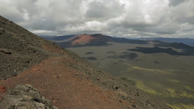 Climbing to northern break Great Tolbachik Fissure Eruption.
