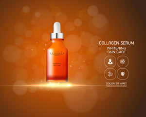 Collagen Serum Background Concept Skin Care Cosmetic.