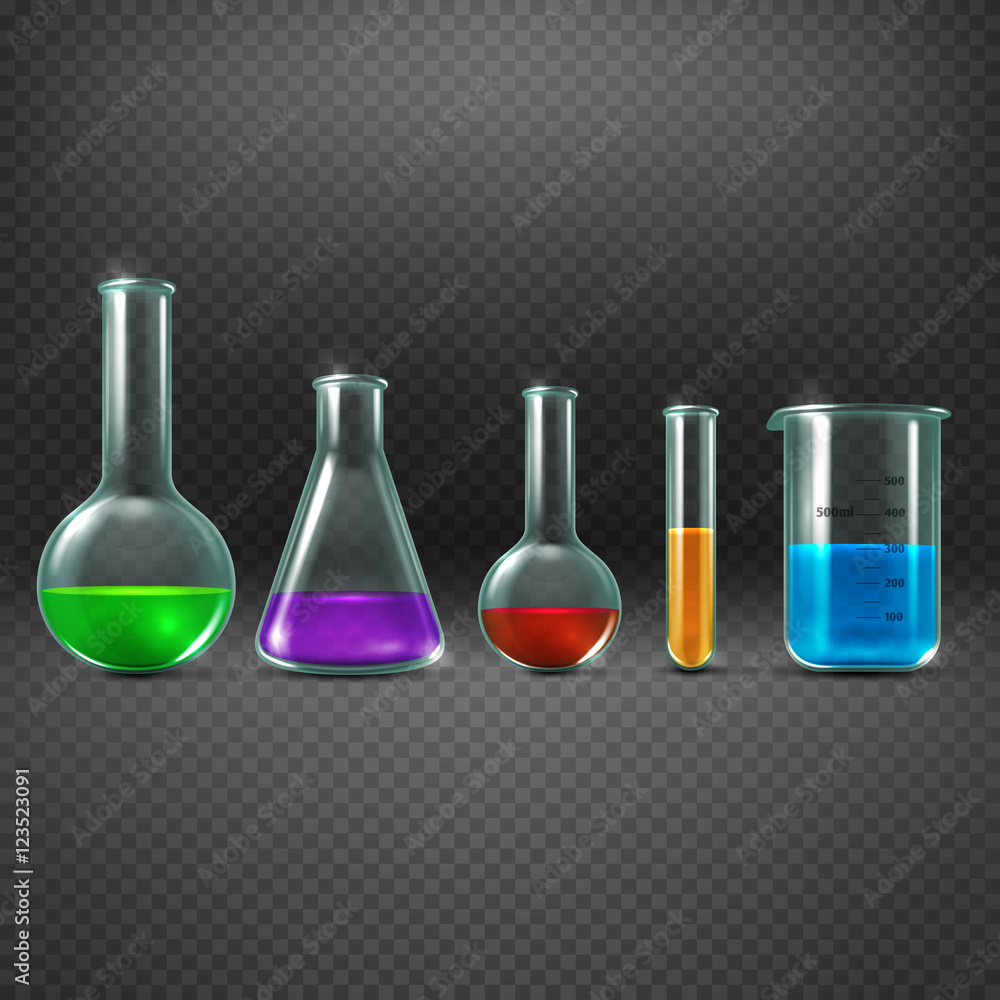 Wall mural chemical laboratory with chemicals in test tube equipments vector illustration