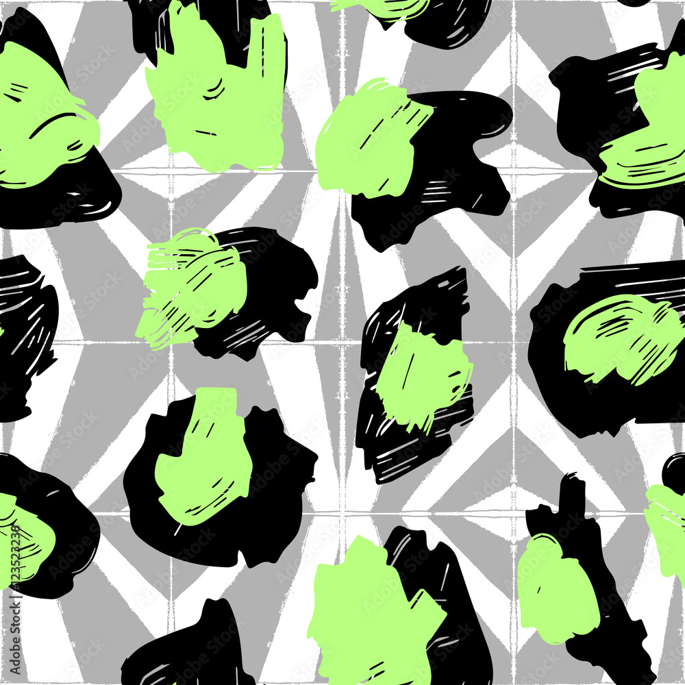 Aufkleber the texture of the leopard spots. leopard pattern for textiles. green-black spots on the background 