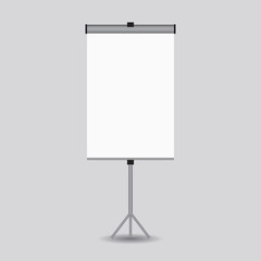 Blank paper poster on white wall. Vector eps-10.