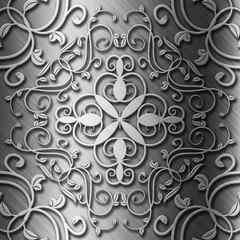 floral metal plate background