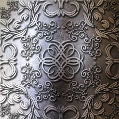 floral metal plate background