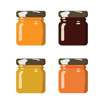 Glass jar with jam, configure or honey