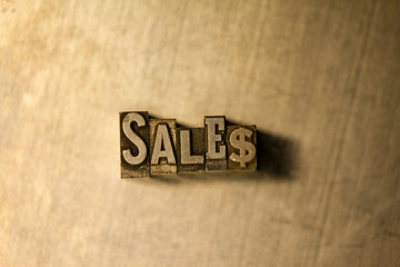 Sales - letterpress text sign