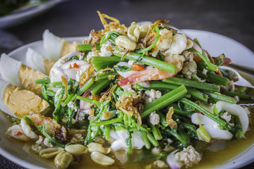 Spicy seafood vegetable salad.