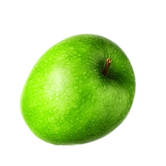 Fresh green apple on white background. With clipping path.