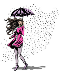 Vrouw in de regen