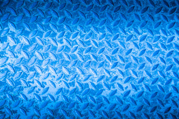 Blue metal non slip surface background.