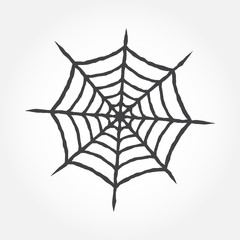 Halloween cobweb outline icon.