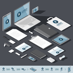 Isometric corporate identity template