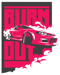 Burnout car, Japanese drift sport, JDM, © labitase