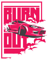 Burnout car, Japanese drift sport, JDM, © labitase