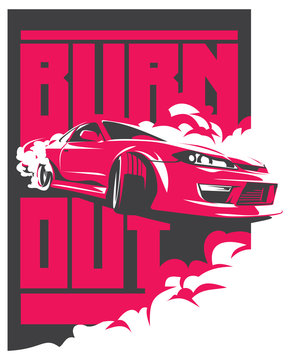 Burnout car, Japanese drift sport, JDM,