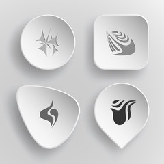 4 images: unique abstract forms. Abstract form set. White concav