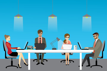 vector illustration of coworking center concept