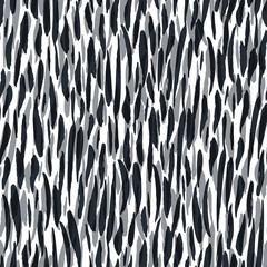 Ink hand drawn seamless pattern with brush strokes