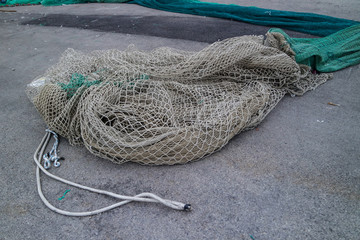 fisherman nets on the pier