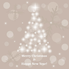 Abstract Christmas tree made of sparkles and lights.