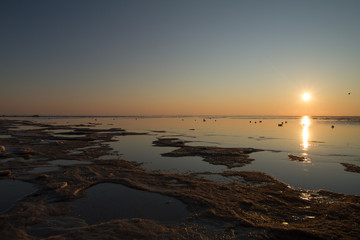 Sunset At Beach In Blavand / Denmark