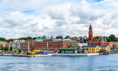 Blick auf das Stadtzentrum von Helsingborg - Schweden
