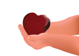 Obraz premium mani di bambino cuore