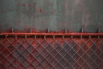 red metal rusty fence