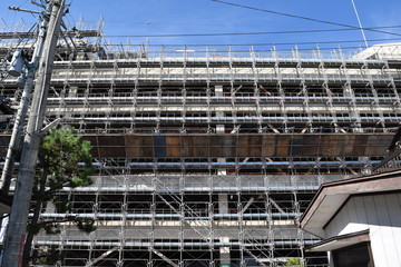 工事現場の足場