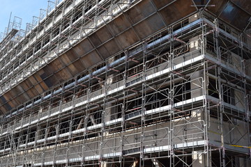 工事現場の足場