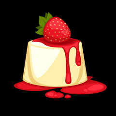 Delicious sweet dessert. Vector cartoon Illustration
