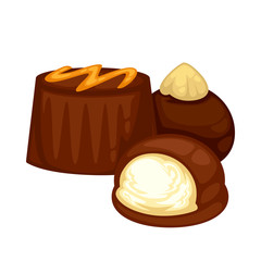 Delicious sweet dessert. Vector cartoon Illustration