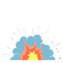 Obraz premium Cartoon vector bomb explosion with smoke.