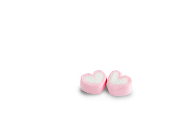 Jellys heart shape on white background