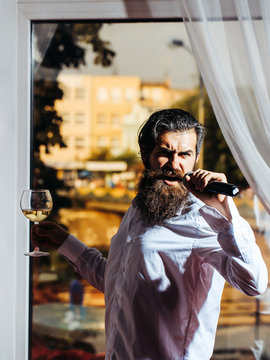 bearded man with lush beard