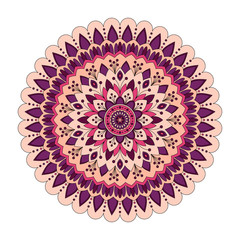 Color floral mandala, vector illustration