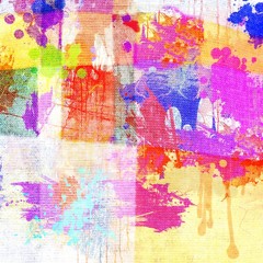 Grunge multicolor dripping on cotton background.