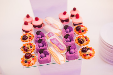 Buffet with a variety of delicious sweets, food ideas, celebration