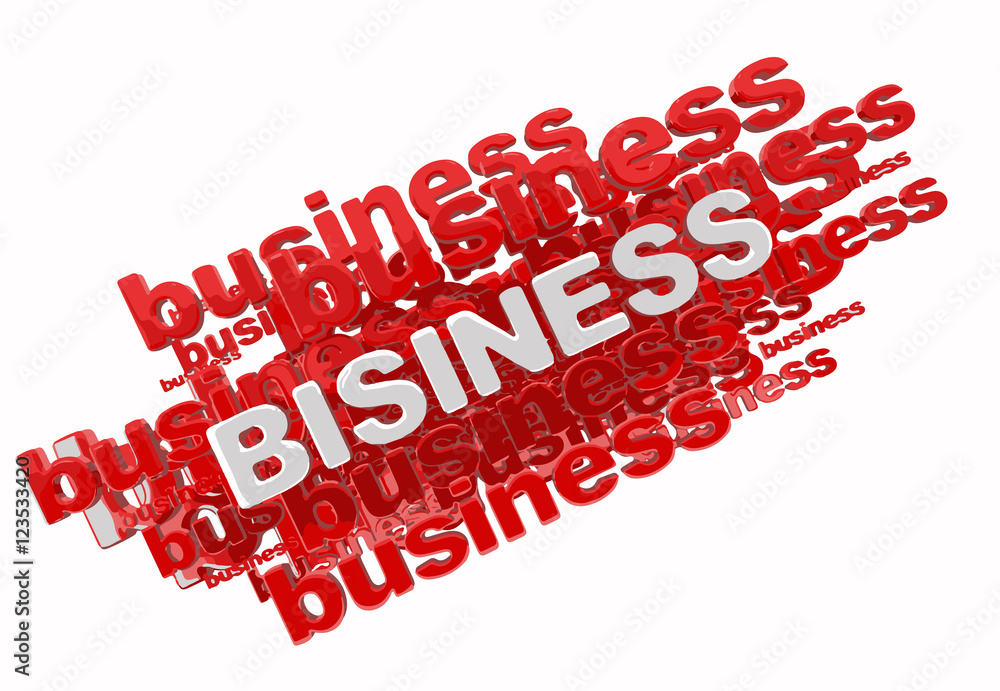 Poster word business. image with clipping path
