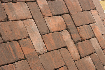 color paving slabs in the background