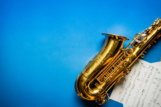Saxophone on Colorful Background