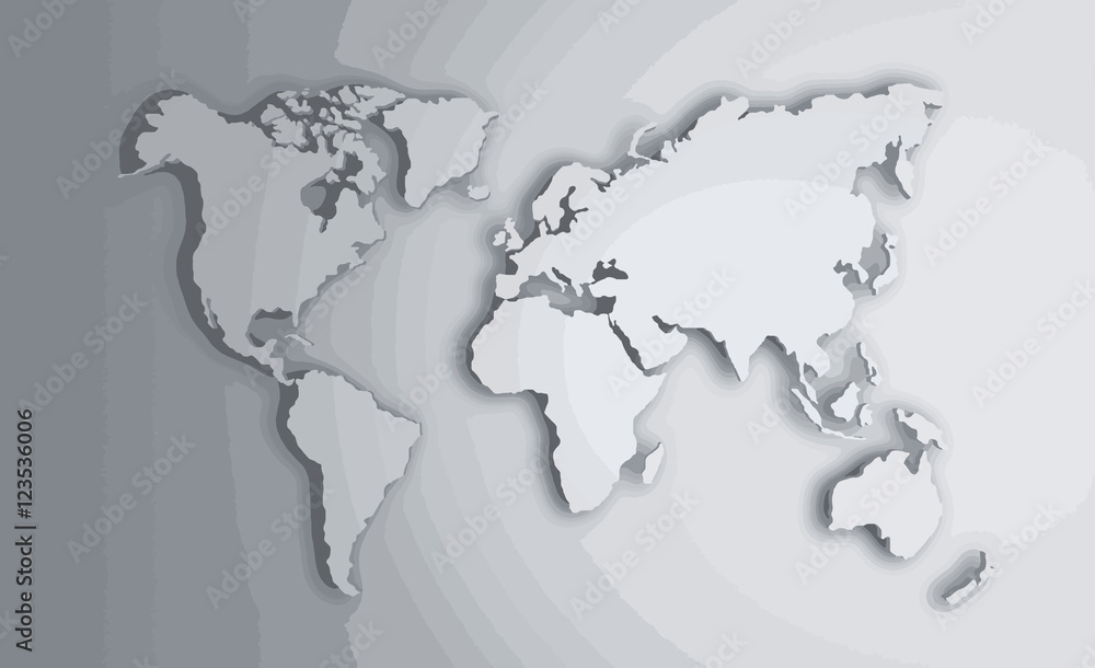 Poster world map. image with clipping path