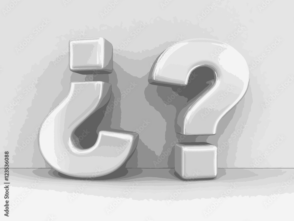Poster big sign of question. image with clipping path