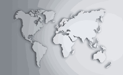 World Map. Image with clipping path