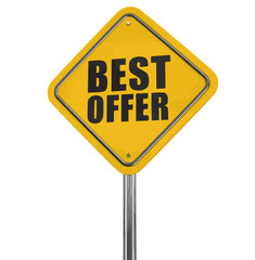 Best offer road sign. Image with clipping path