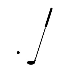 Golf Silhouette Icon. A hand drawn vector illustration of a golf ball and a golf stick.