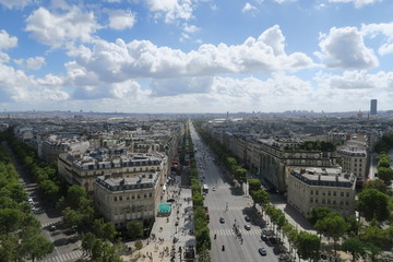 Fototapeta na wymiar Paris vue depuis l'Arc de Triomphe