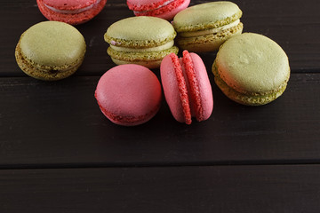 Macaron on black with Copy space