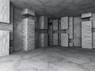 Dark concrete empty room interior architecture background