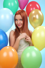 Portrait girl with balloons