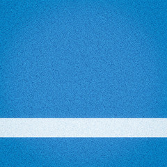 Blue tennis court with white line, Sport background.